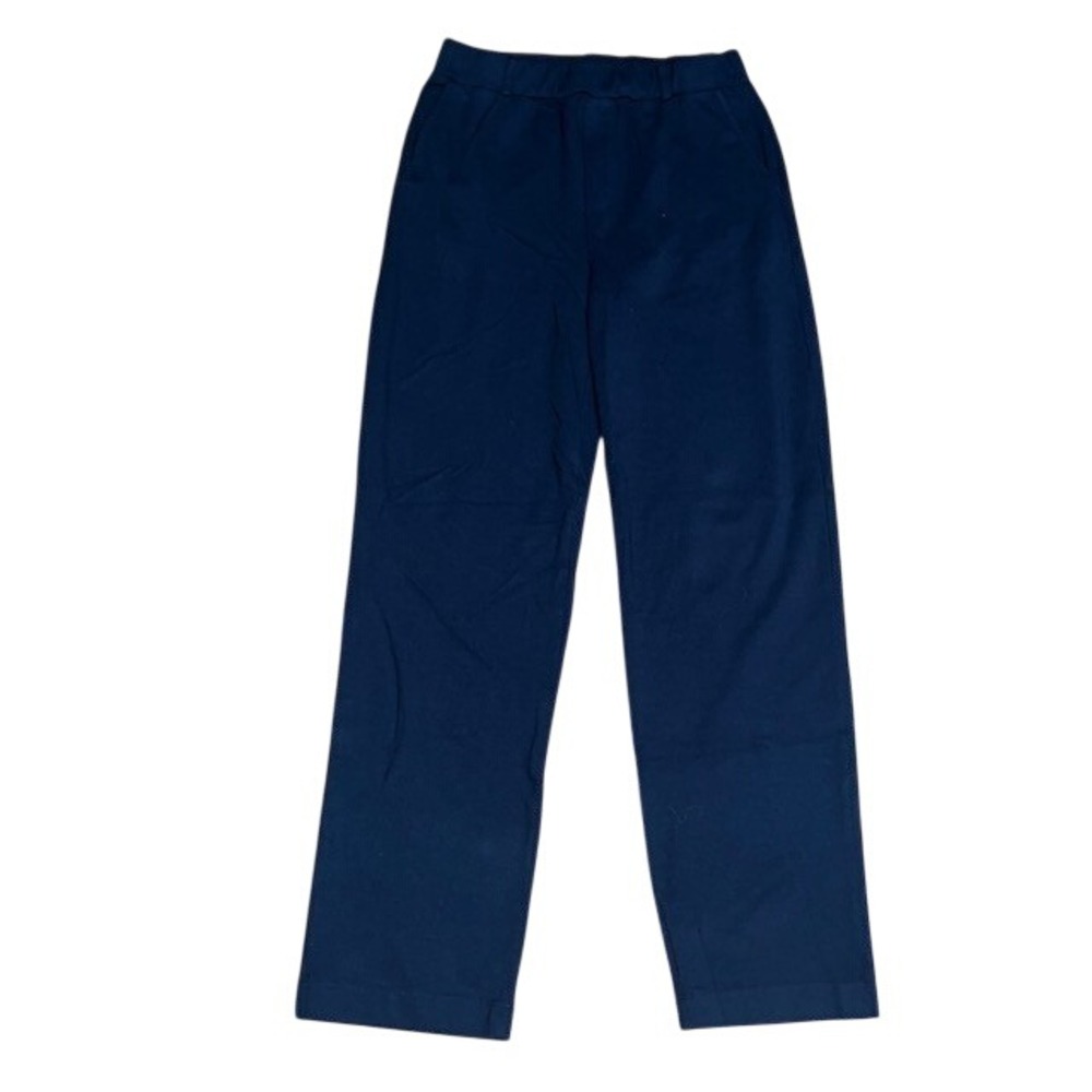Stateside Fleece Straight Leg Pants Elastic Waist Navy Blue Small